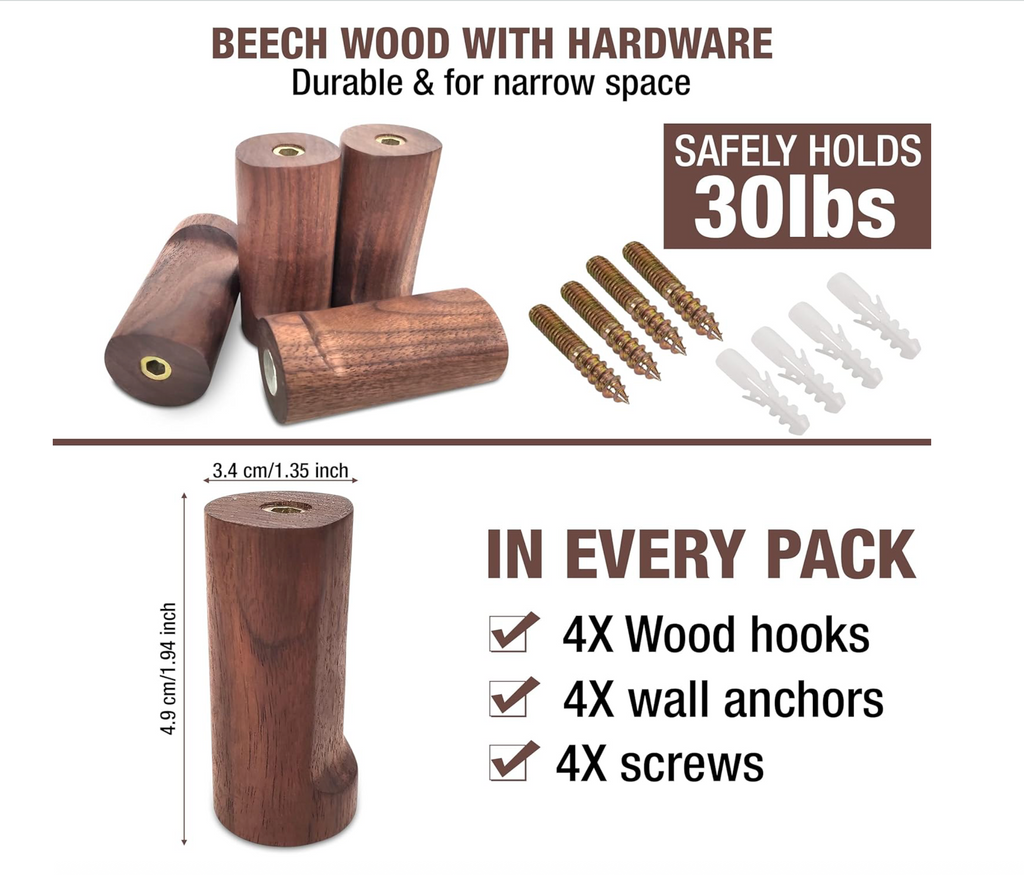 Natural Wooden Wall Hook