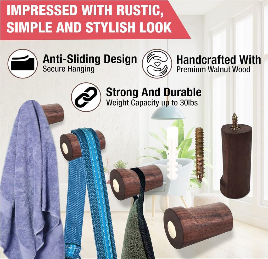 Natural Wooden Wall Hook